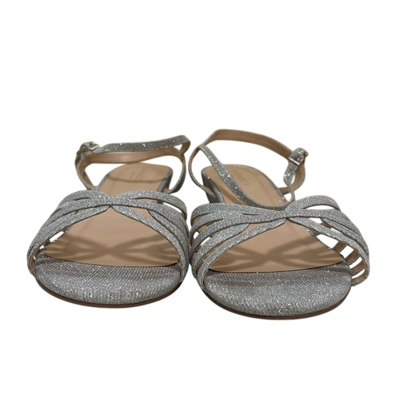 Paradox London Pink Silver Glitter Wedge Sandals Women's 9.5 Party Prom - Picture 2 of 8